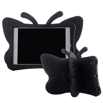 iPad Mini 2, iPad Mini 3 3D Shockproof Kids Cover - Sommerfugl - Sort