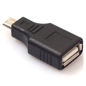 Qnect MicroUSB OTG Kabeladapter - Sort