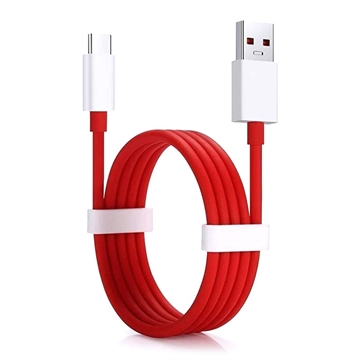 OnePlus USB Type-C Kabel - Rød / Hvid