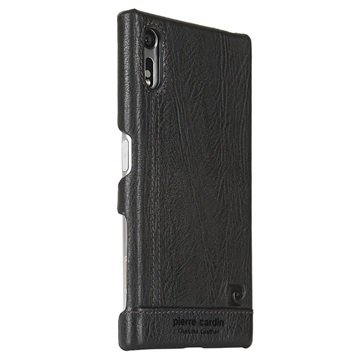 Pierre Cardin Læder Dækket Sony Xperia XZ Cover - Sort