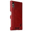 Pierre Cardin Læder Dækket Sony Xperia XZ Cover - Rød