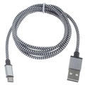 Premium USB 2.0 / MicroUSB Kabel - Sølv