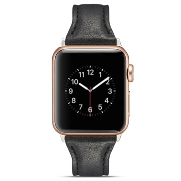 Apple Watch Benks Læder Armbånd - 38mm - Sort