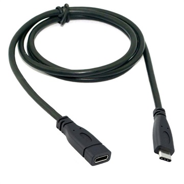 USB 3.1 Type-C / USB 3.1 Type-C Forlængerkabel - Sort