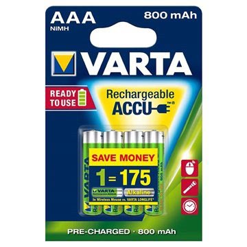 Varta Ready2Use Genopladelige AAA Batterier - 800mAh